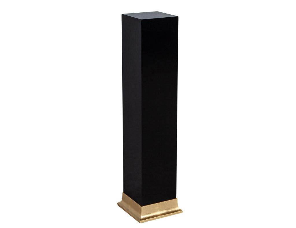 Pair of Art Deco Black Lacquer Pedestal Columns For Sale 6