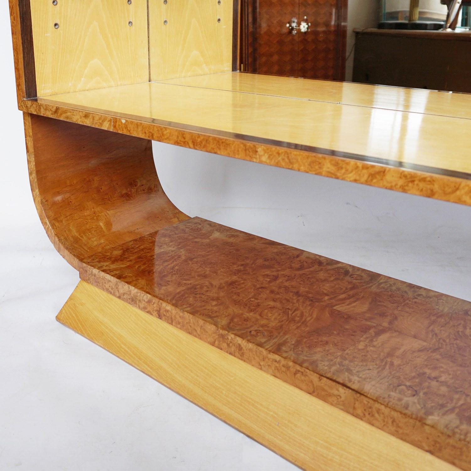 Mid-20th Century Pair of Art Deco Bookcases by Harry & Lou Epstein Burr Walnut and Satin Birch