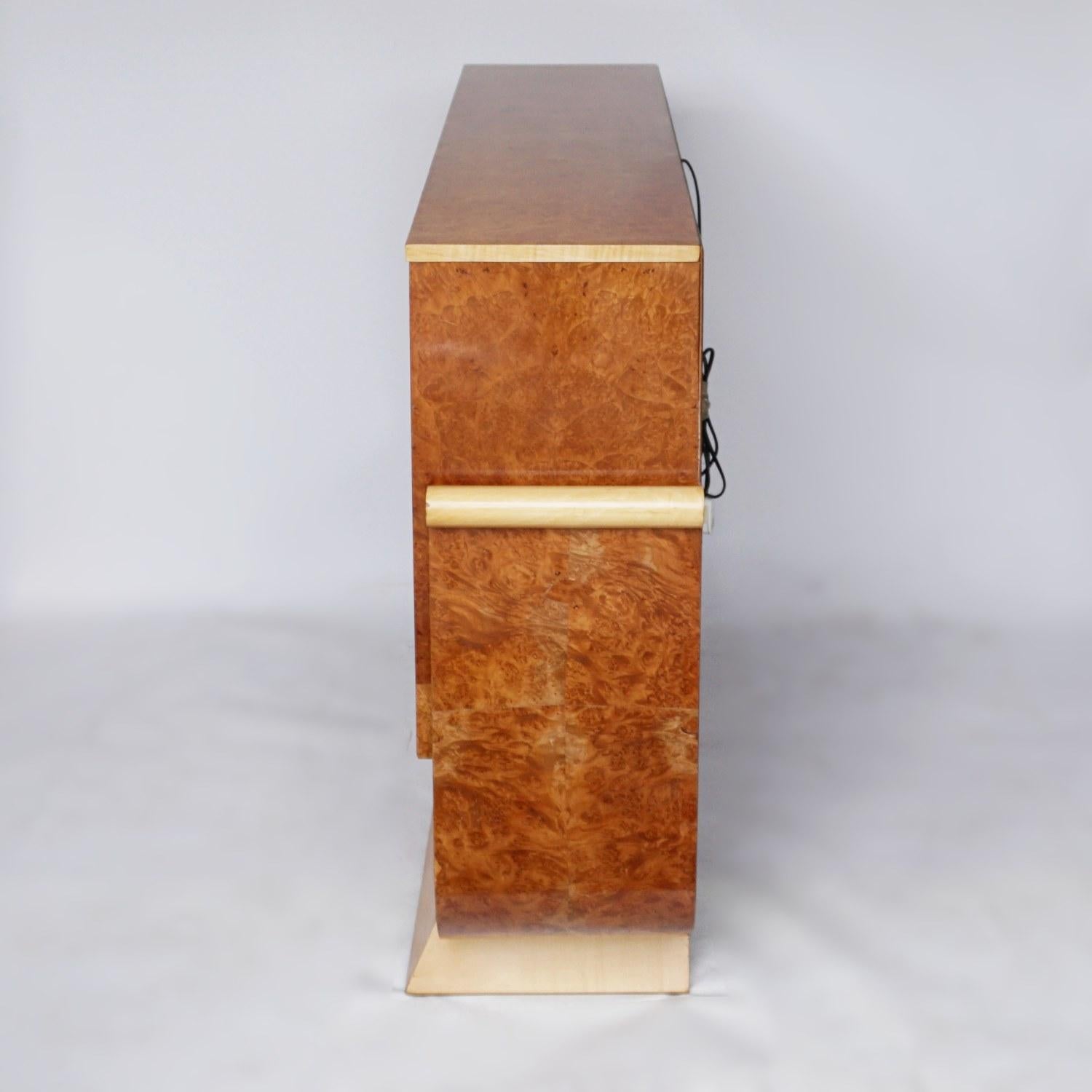 Pair of Art Deco Bookcases by Harry & Lou Epstein Burr Walnut and Satin Birch 1