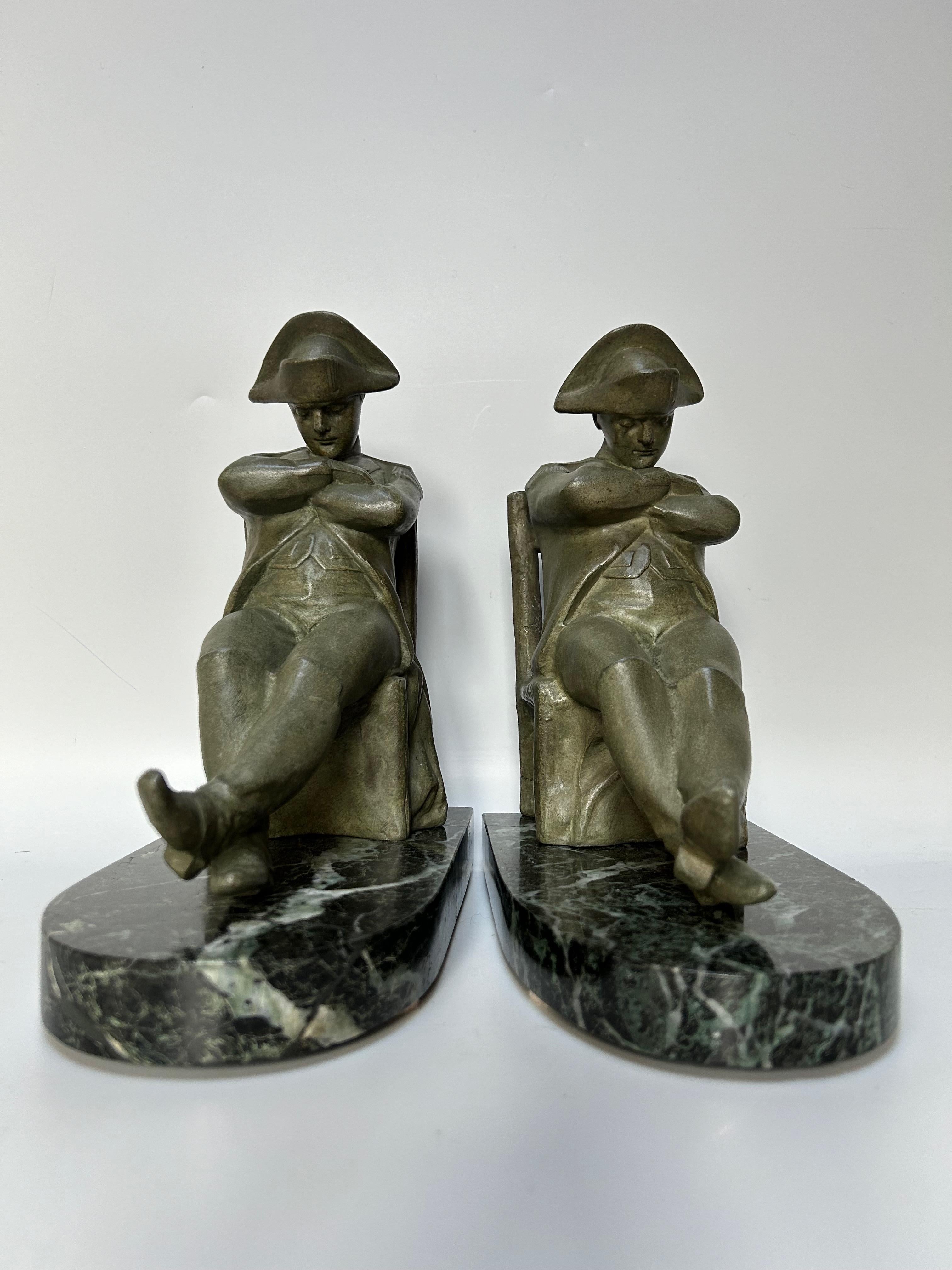 French Pair Of Art Deco Bookends Signed L. Carvin For Sale