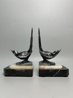 Pair of Art Deco Bookends Signed M. Frecourt