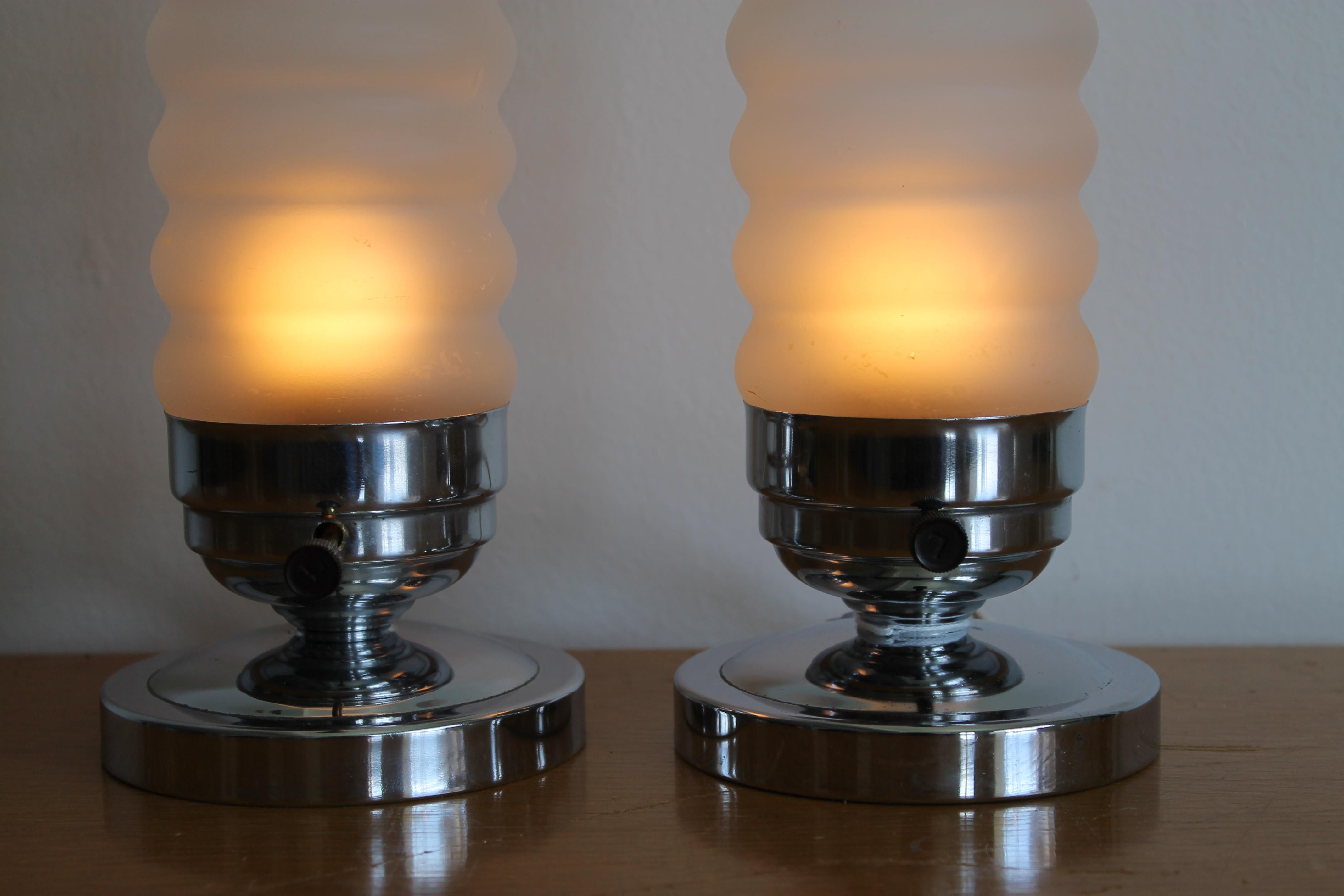 Paar Boudoir-Lampen im Art-déco-Stil (Art déco) im Angebot