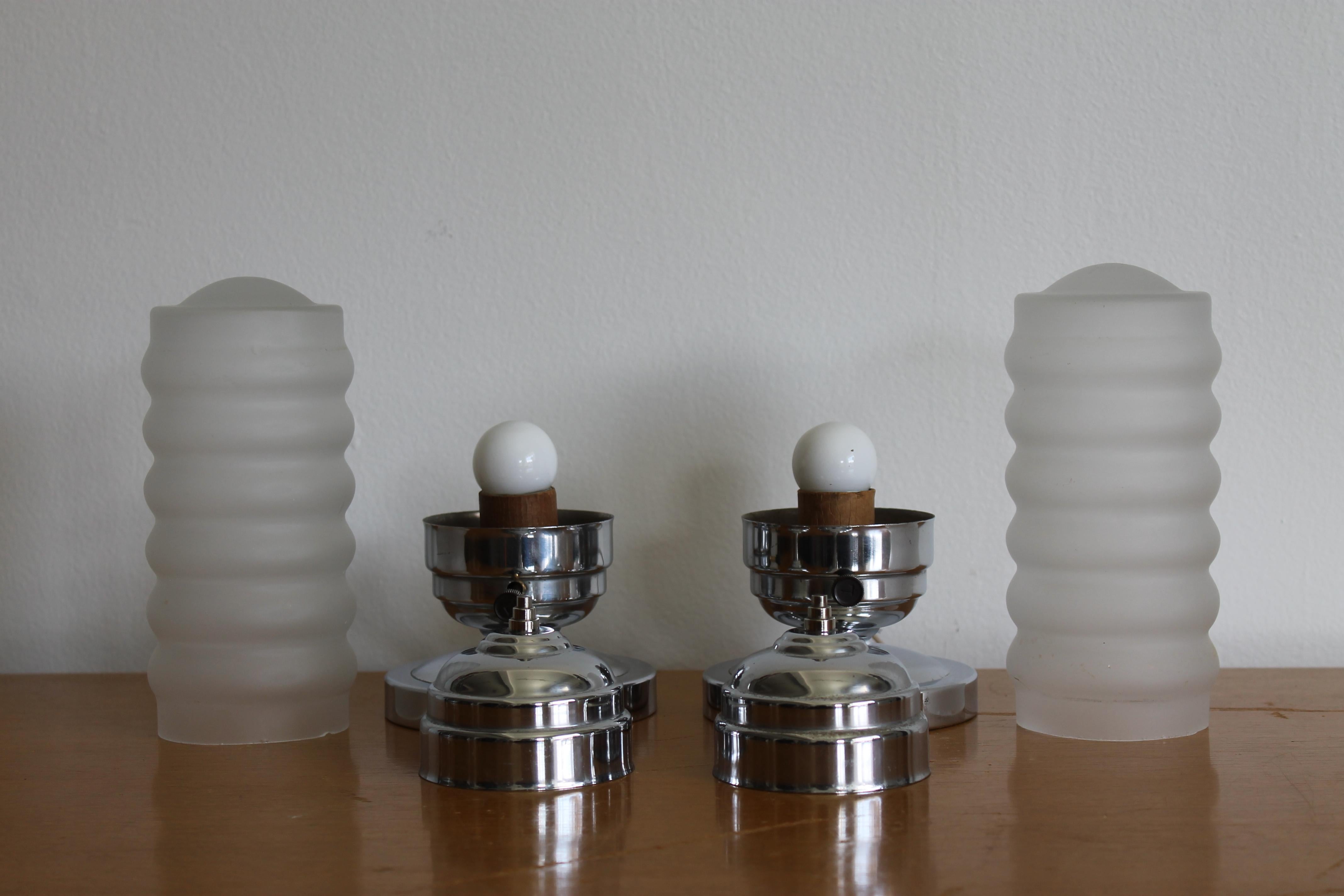 American Pair of Art Deco Boudoir Lamps For Sale