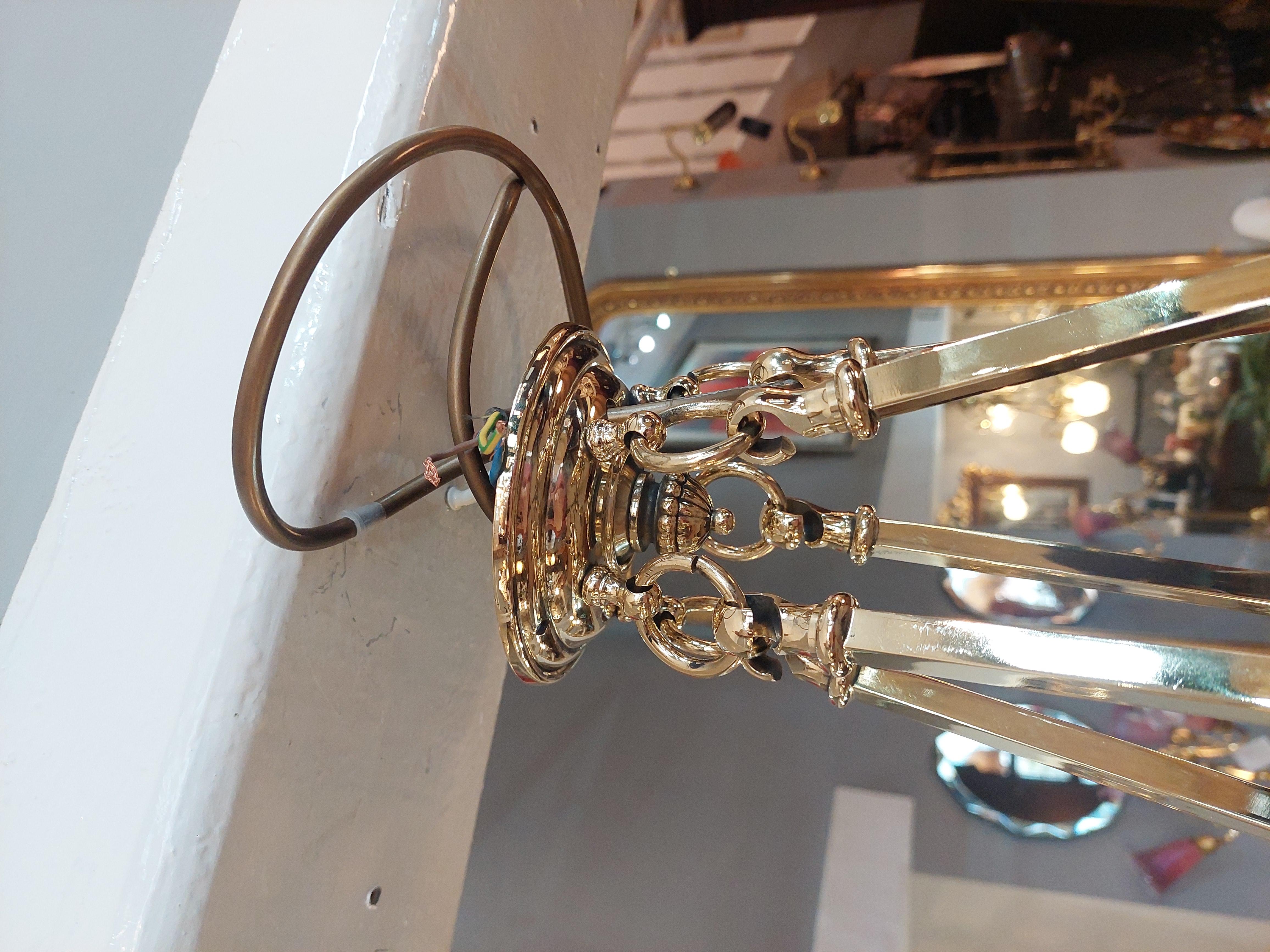 Pair of Art Deco Brass an Smoked Glass Ceiling Fittings For Sale 2