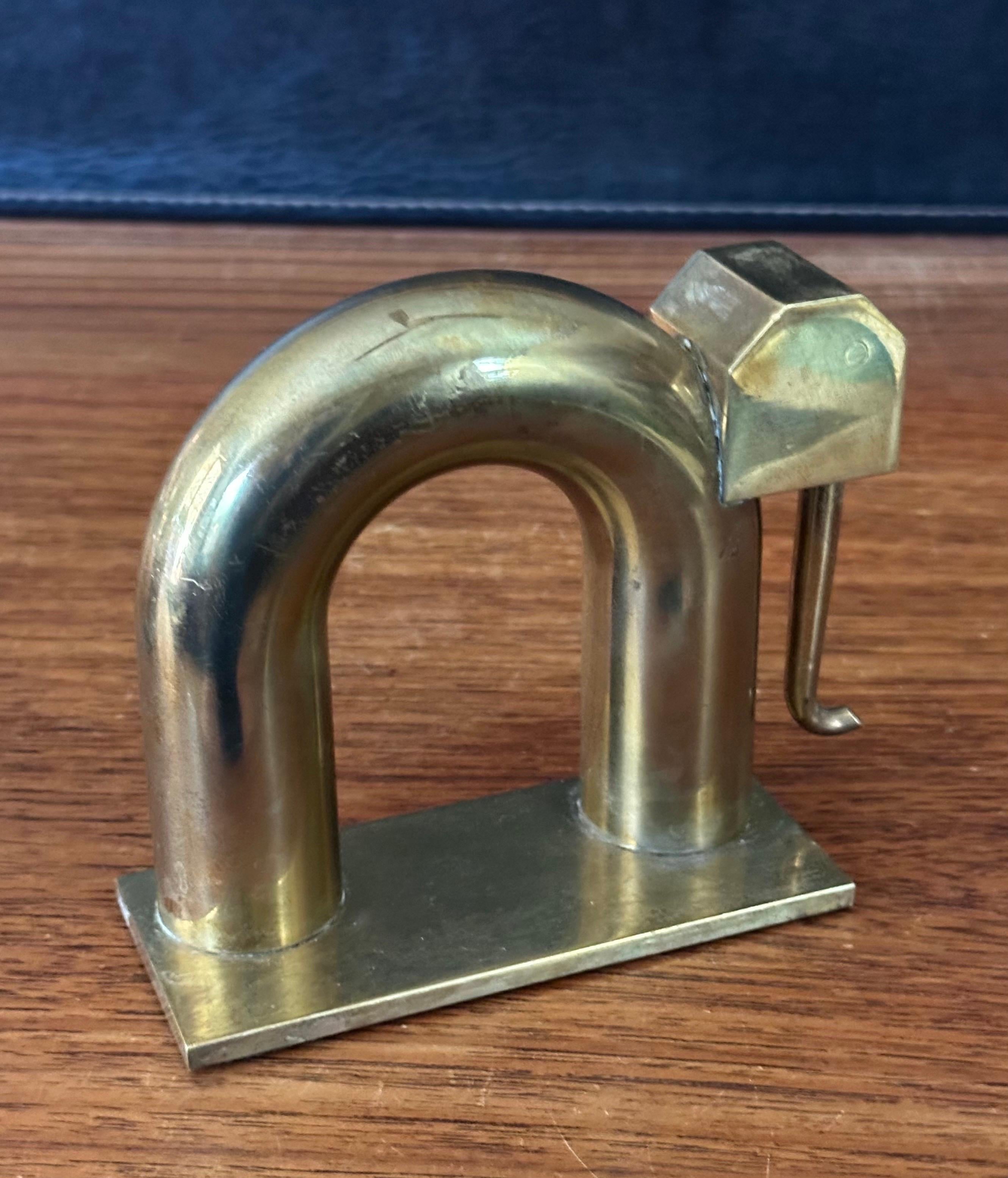 Pair of Art Deco Brass Elephant Bookends by Walter Von Nessen for Chase & Co. 8