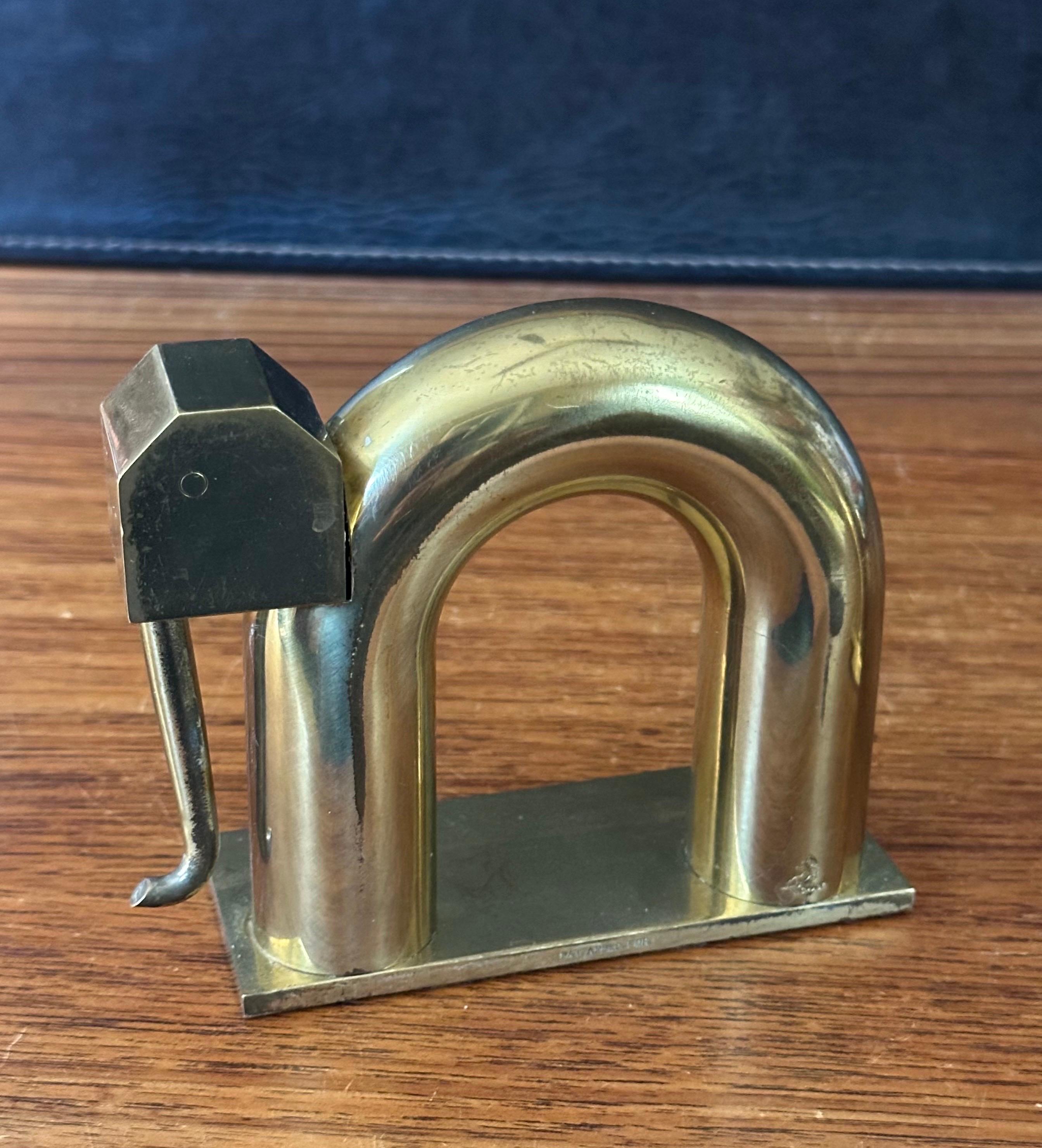 Pair of Art Deco Brass Elephant Bookends by Walter Von Nessen for Chase & Co. 9
