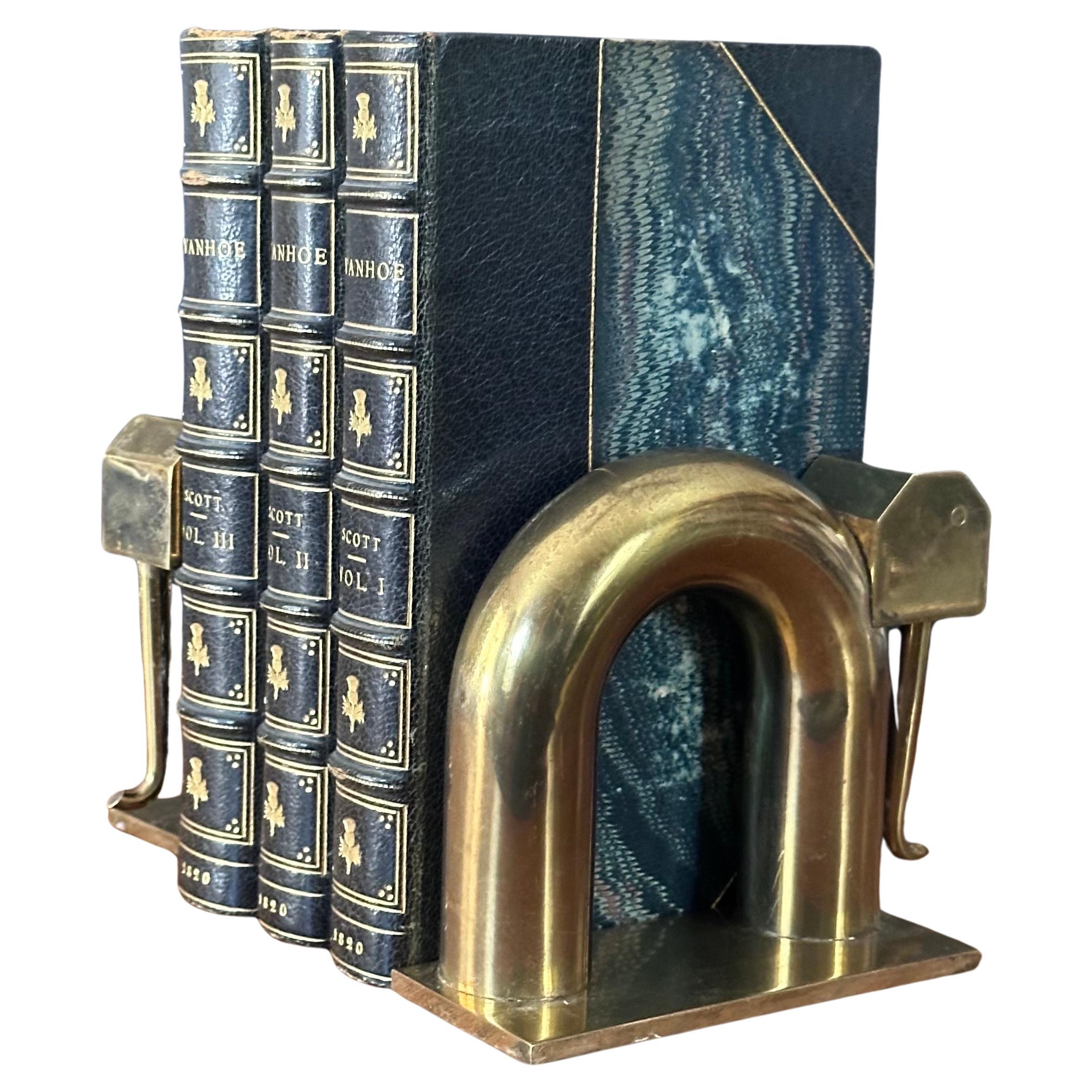 American Pair of Art Deco Brass Elephant Bookends by Walter Von Nessen for Chase & Co.