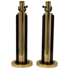 Pair of Art Deco Brass Lamps by Chase