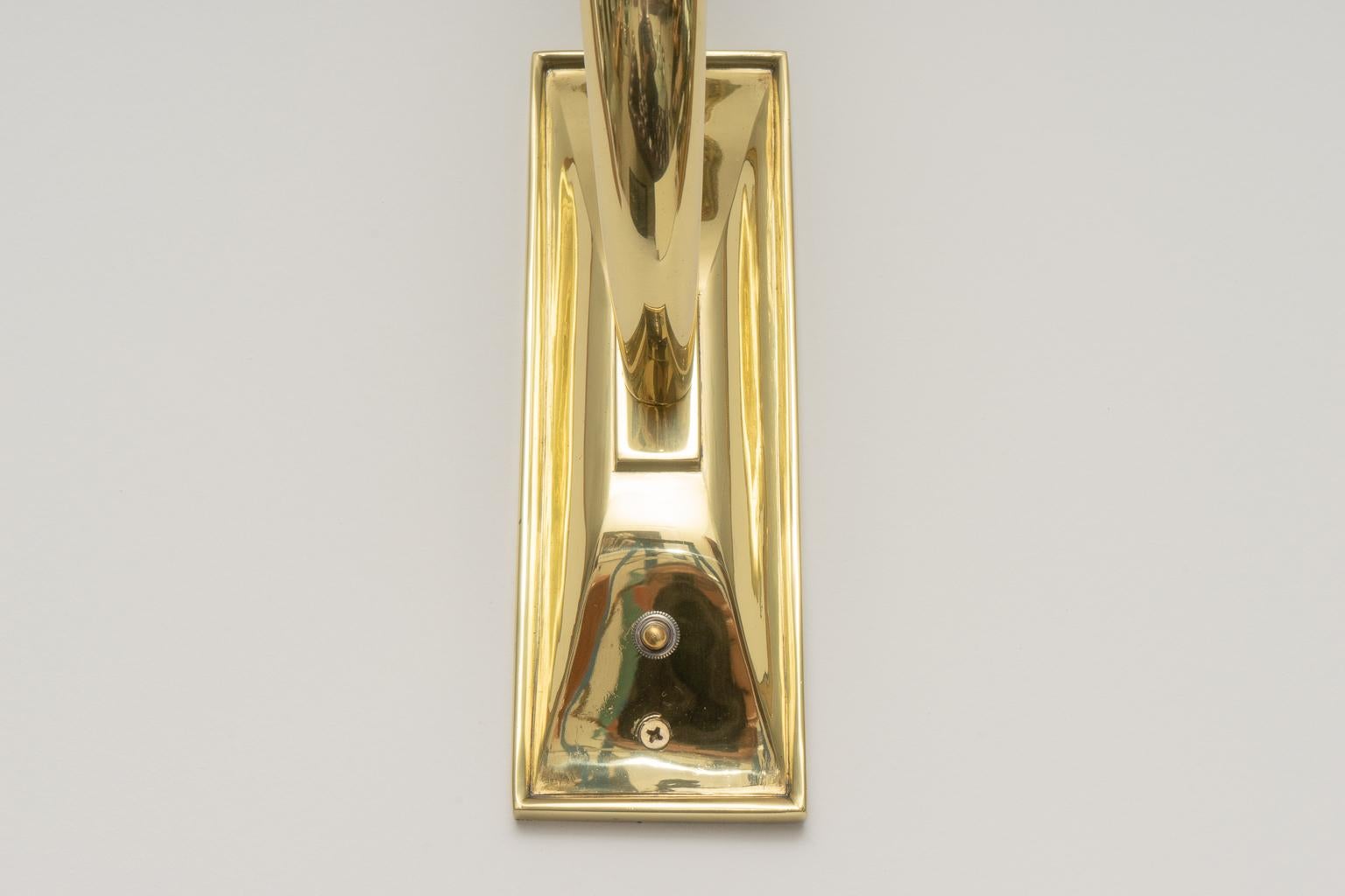 Pair of Art Deco Brass Sconces For Sale 5