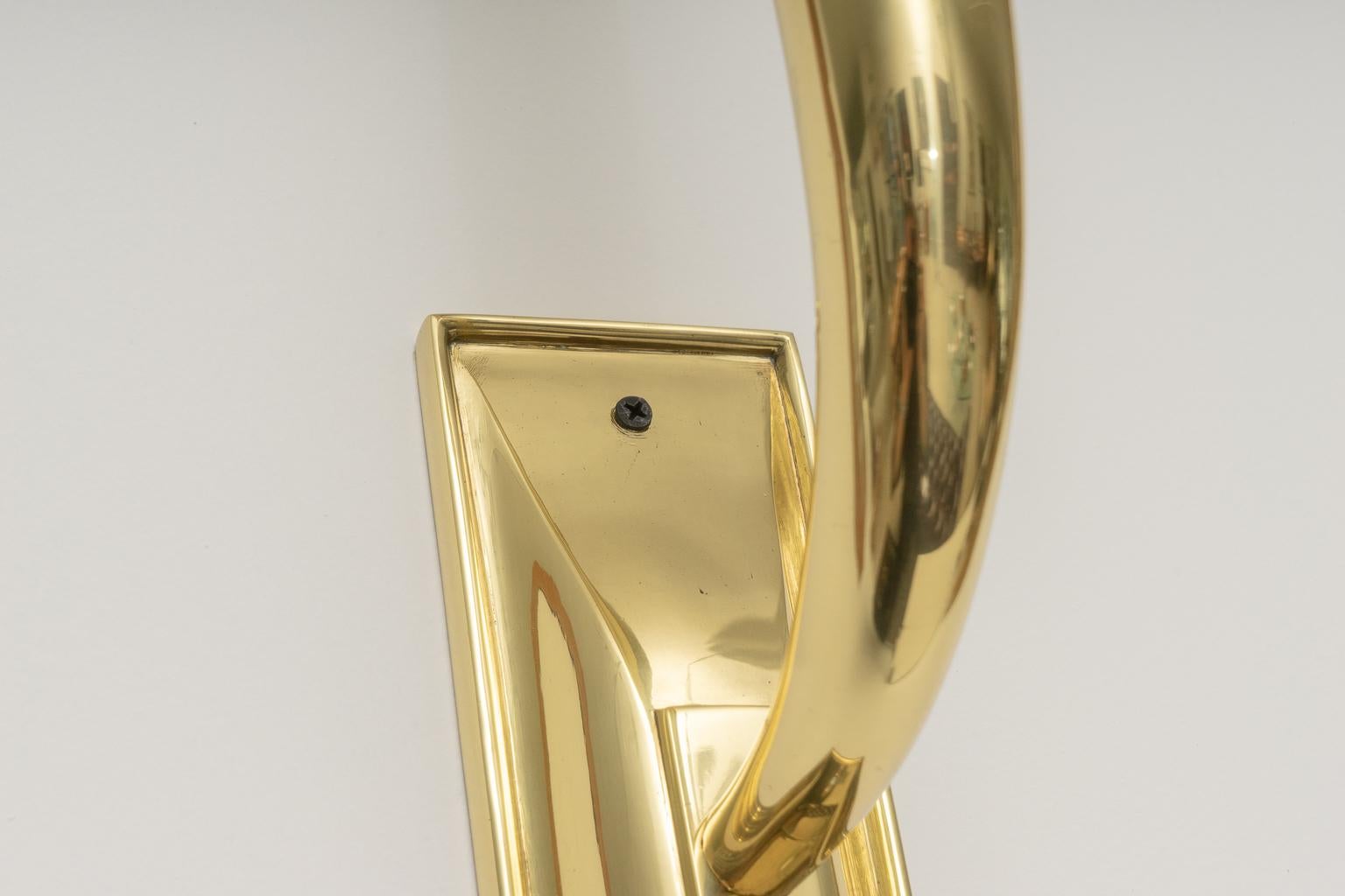 Pair of Art Deco Brass Sconces For Sale 8