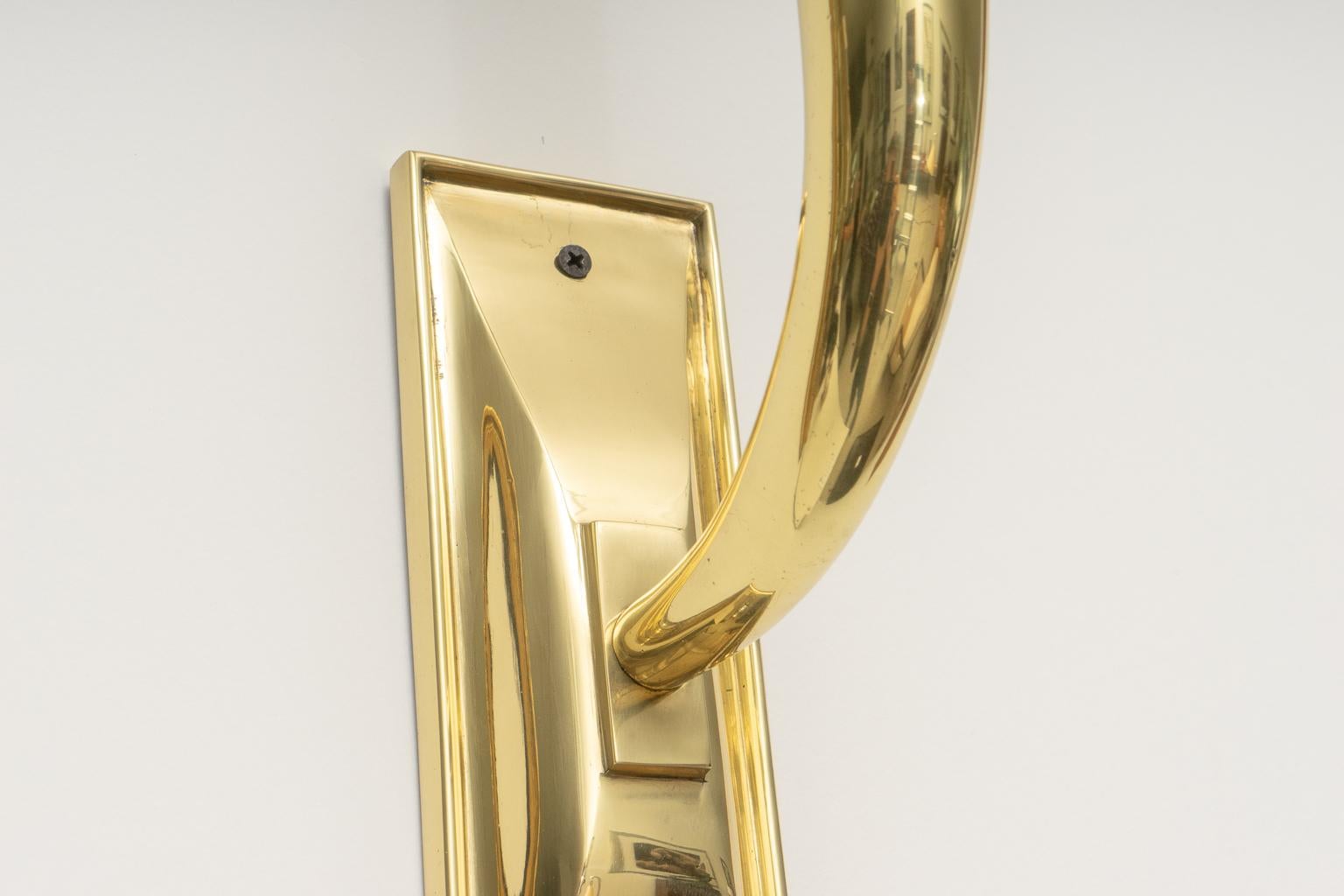 20th Century Pair of Art Deco Brass Sconces For Sale
