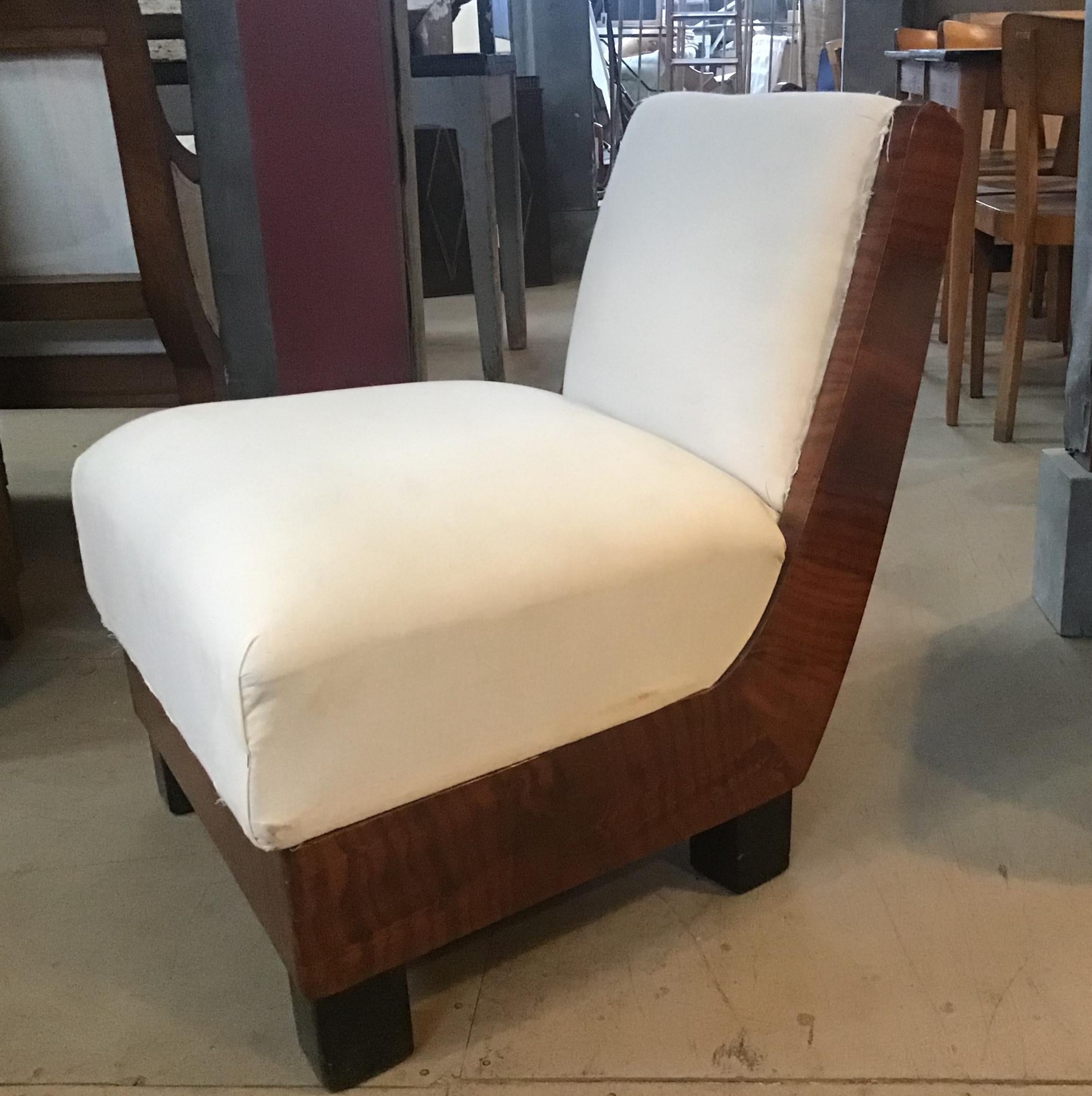 Pair of Art Deco Briar-Root Italian Armchairs from 1940s In Good Condition For Sale In Florence, IT