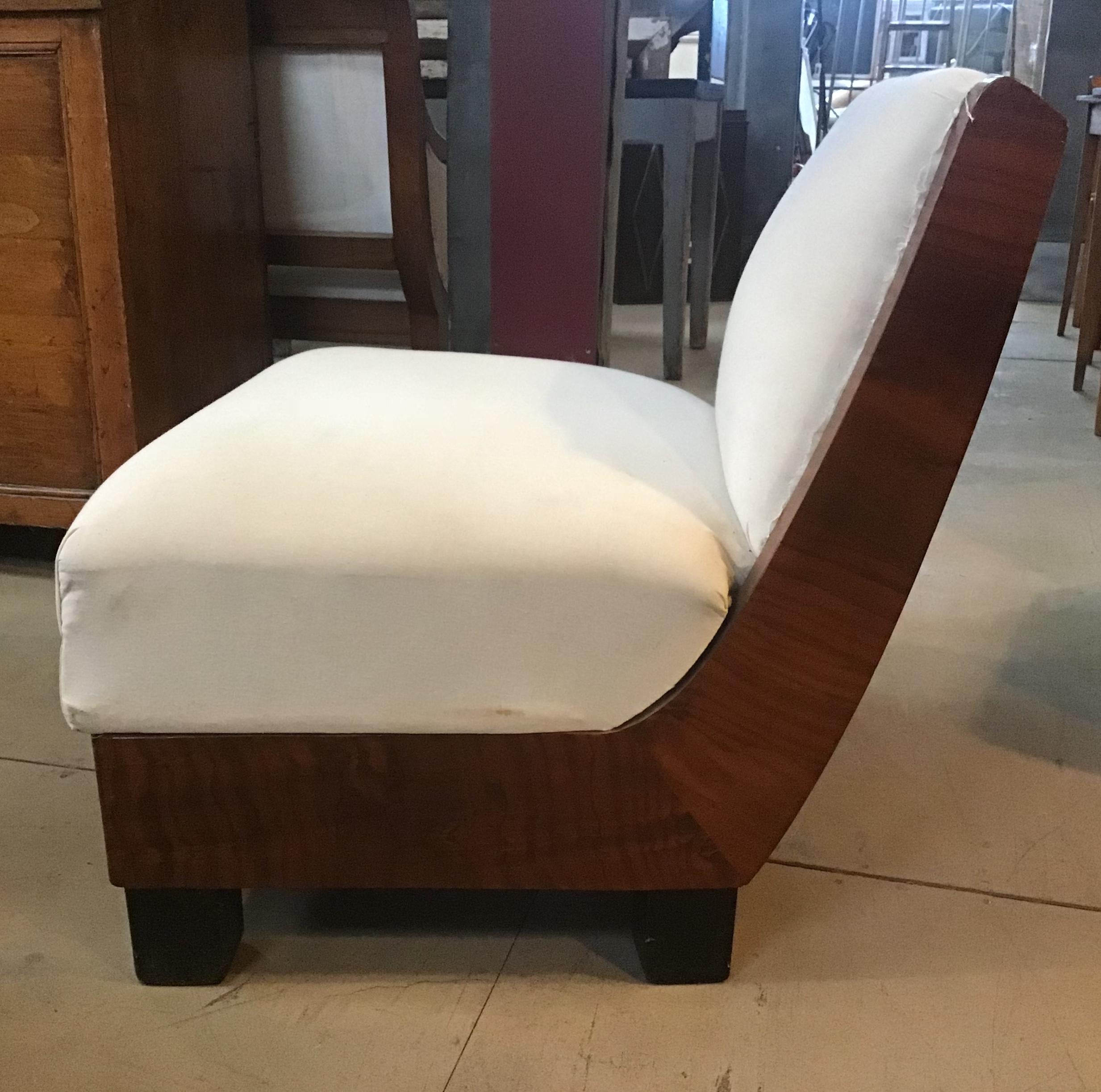 Mid-20th Century Pair of Art Deco Briar-Root Italian Armchairs from 1940s For Sale