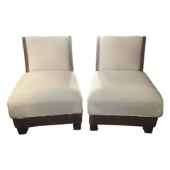 Pair of Art Deco Briar-Root Italian Armchairs from 1940s