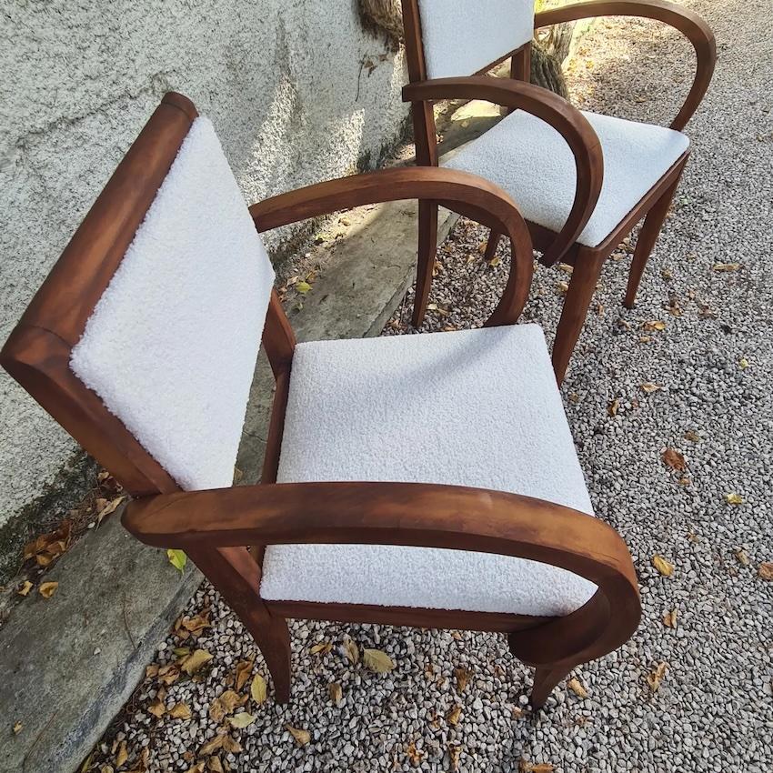 Pair of Art Deco Bridge Armchairs circa 1940-1950 In Good Condition For Sale In TARBES, FR