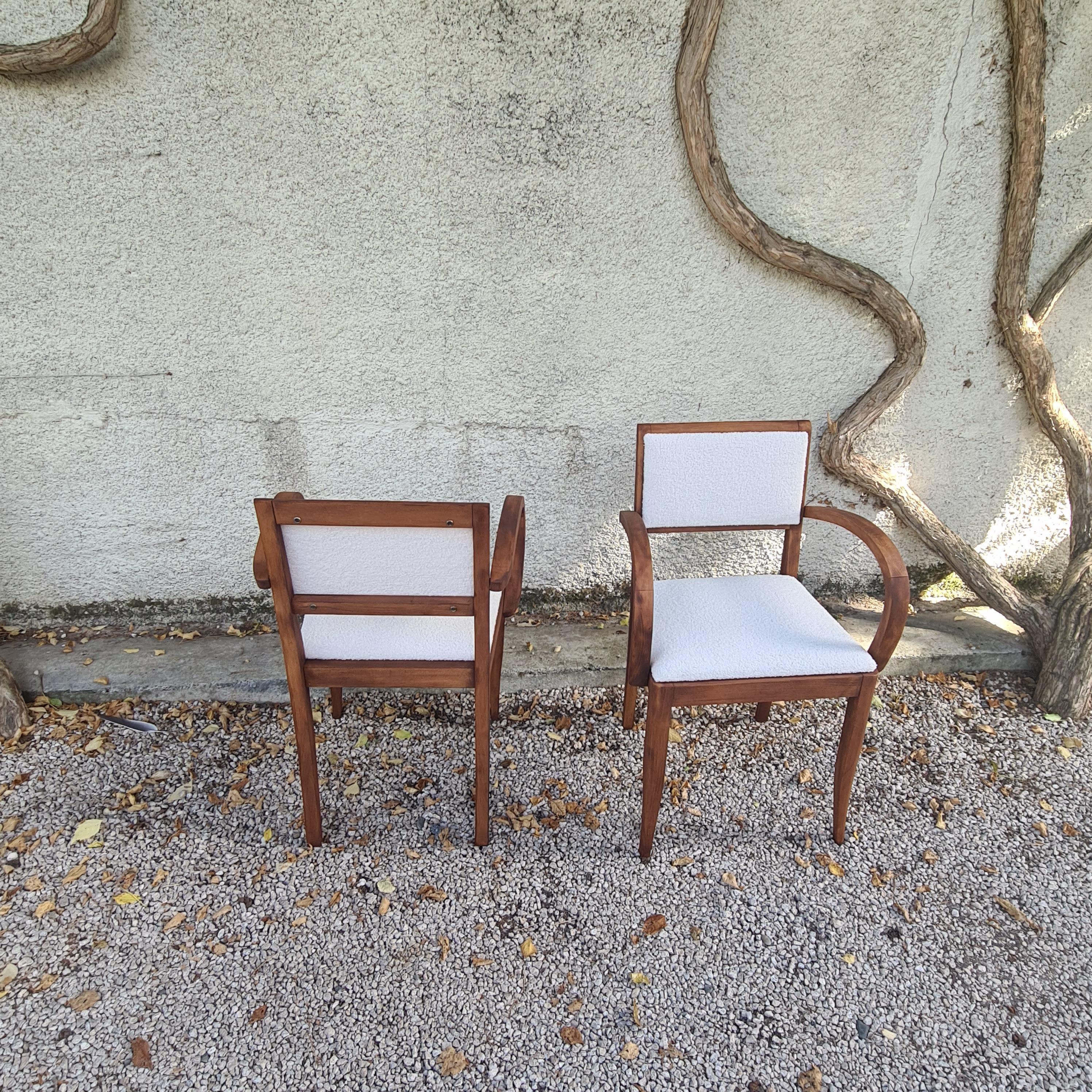 Mid-20th Century Pair of Art Deco Bridge Armchairs circa 1940-1950