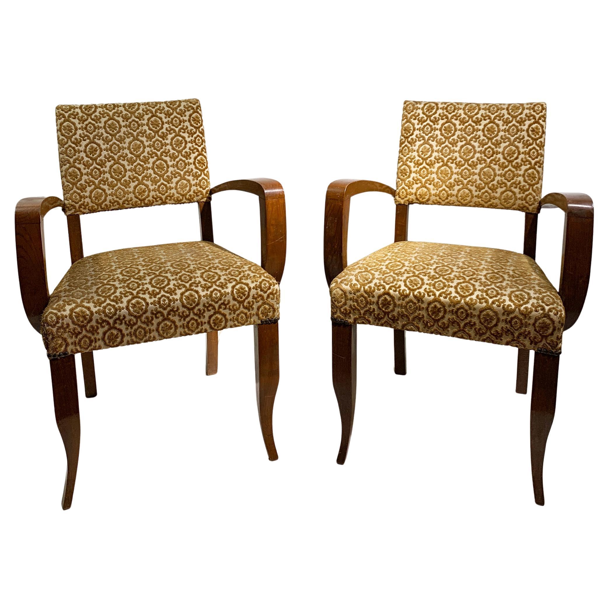 Paire de fauteuils/ponts Art Déco, France, vers 1930