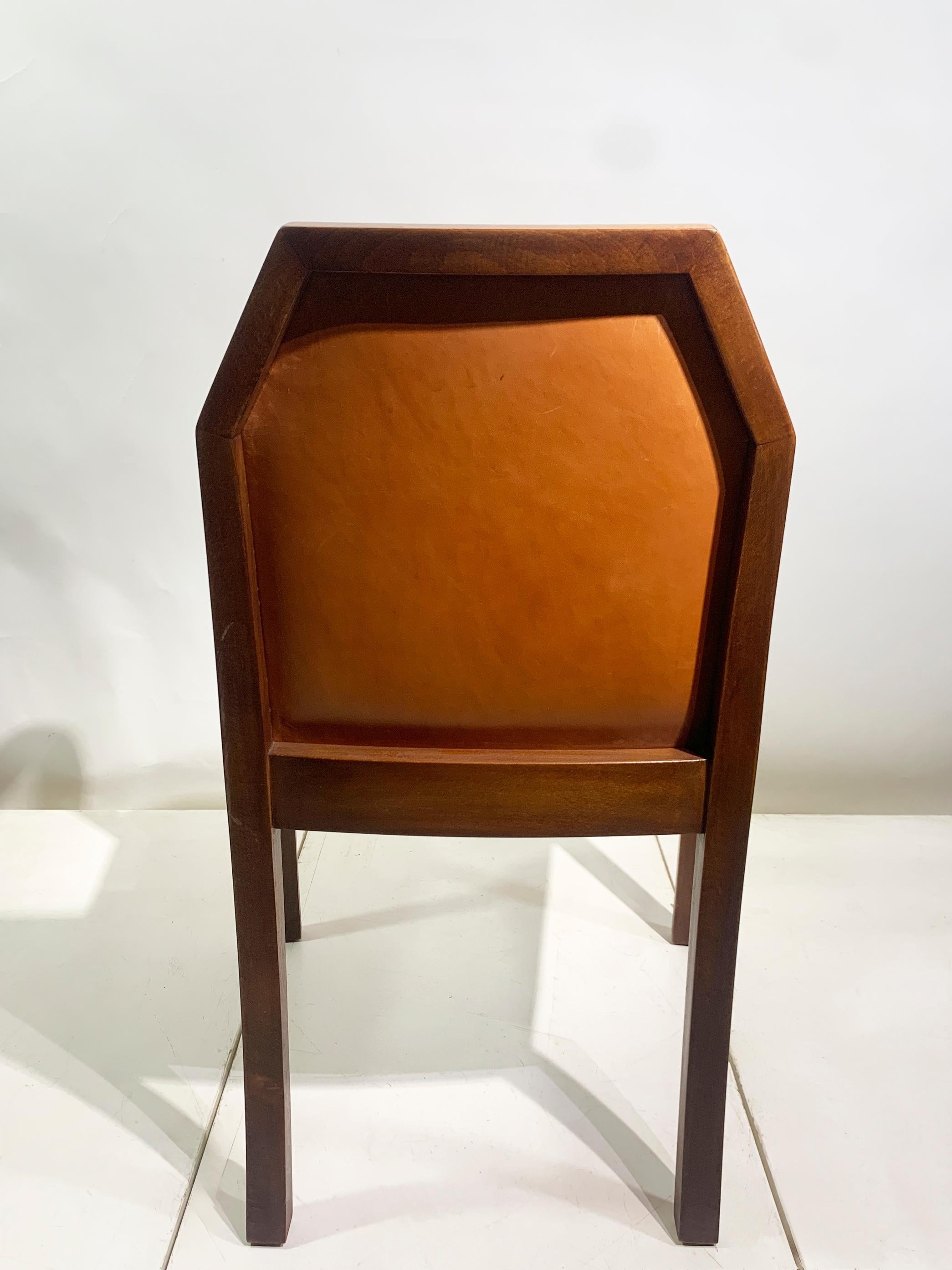 20ième siècle Paire de fauteuils bridge Art Déco, en cuir,  France, Circa 1930's en vente