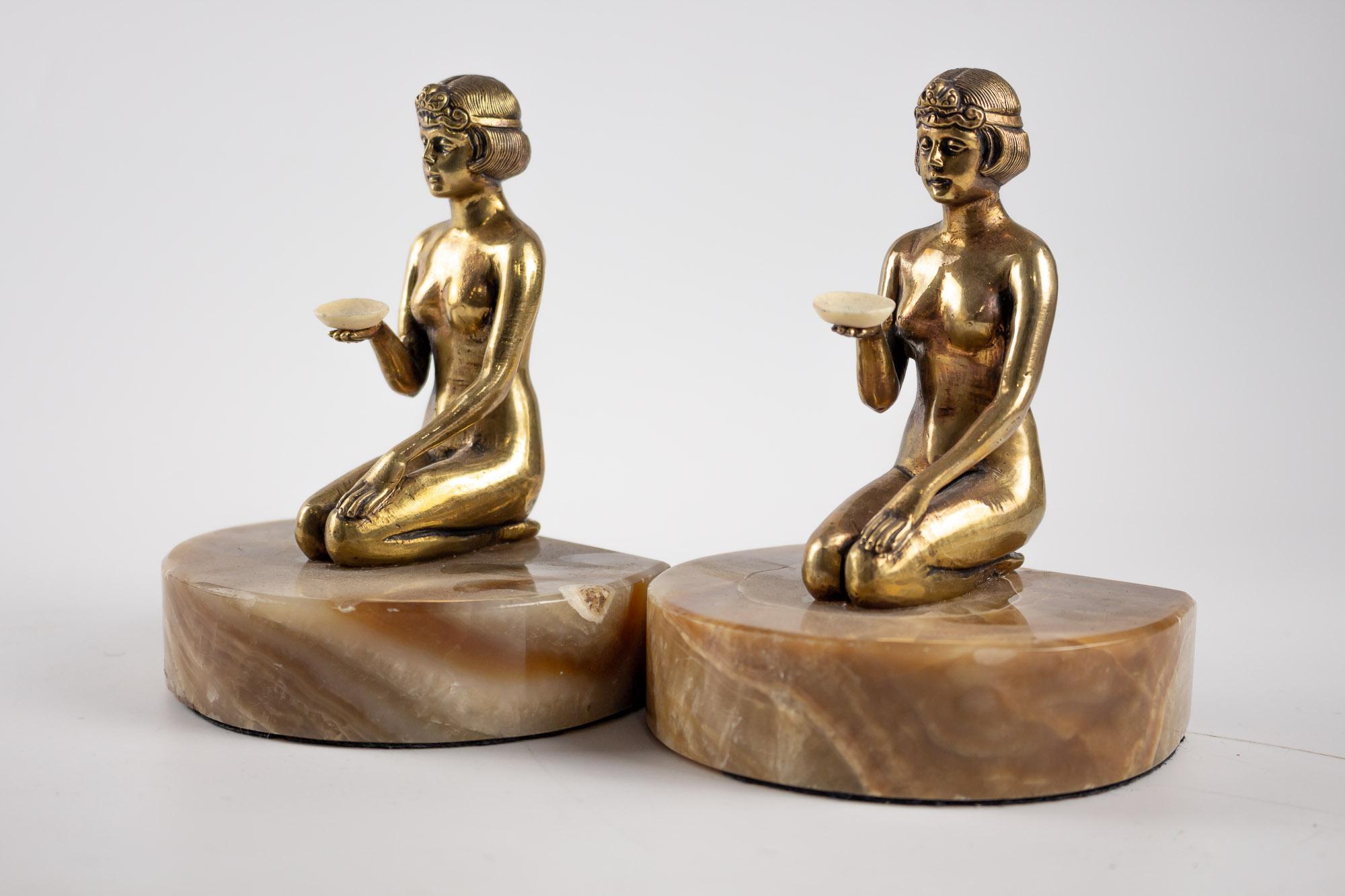 Pair of Art Deco Bronze Bookends by Godard 8