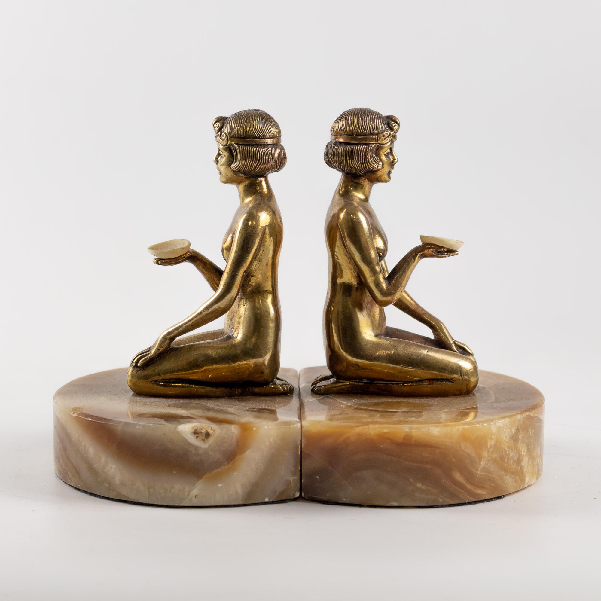 Pair of Art Deco Bronze Bookends by Godard 10