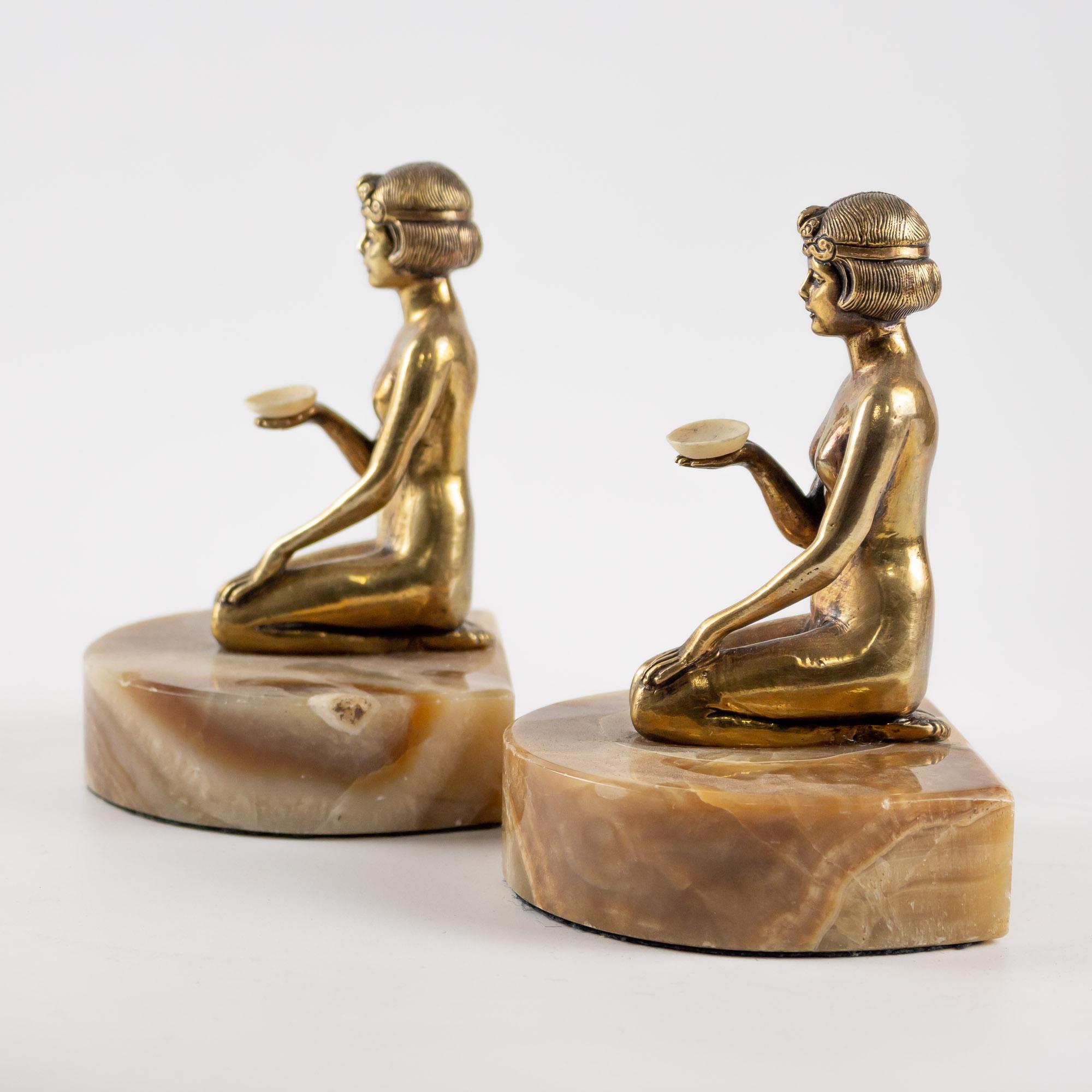 Mid-20th Century Pair of Art Deco Bronze Bookends by Godard