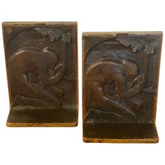 Pair of Art Deco Bronze Bookends in the Style of Paul Manship