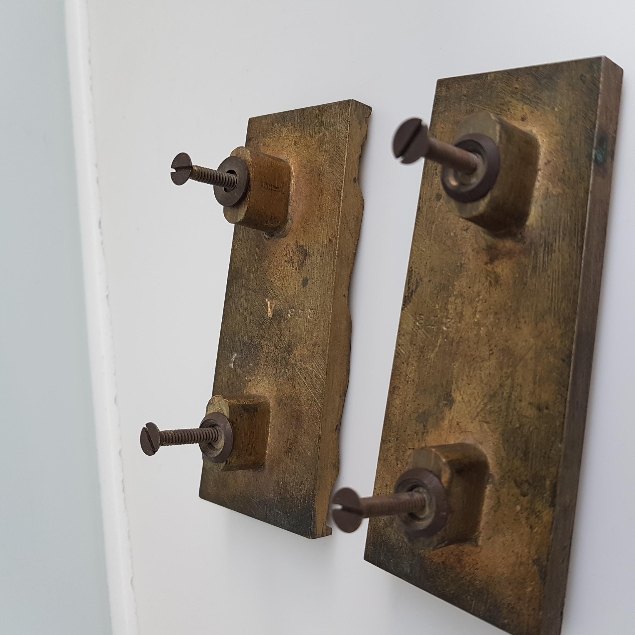 Early 20th Century Pair of Art Deco Bronze Cabinet Handles