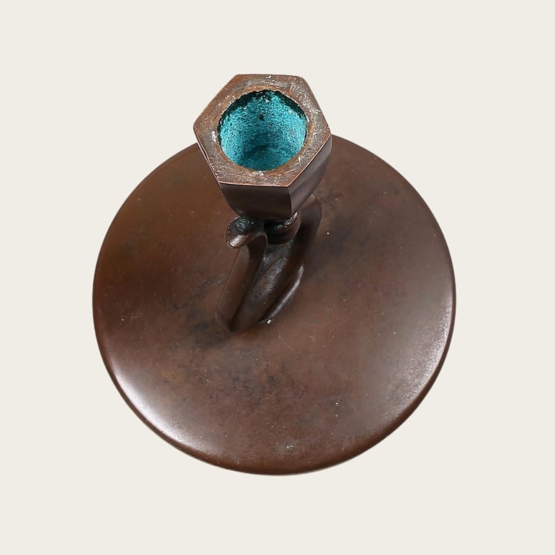 Danese Coppia di bastoncini per candele in bronzo Art Deco di HF Ildfast in vendita