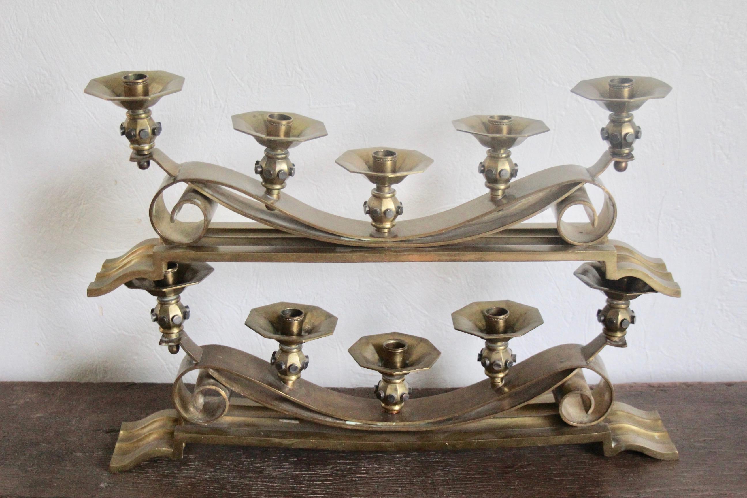 Pair of Art Deco Bronze Candlestick 7