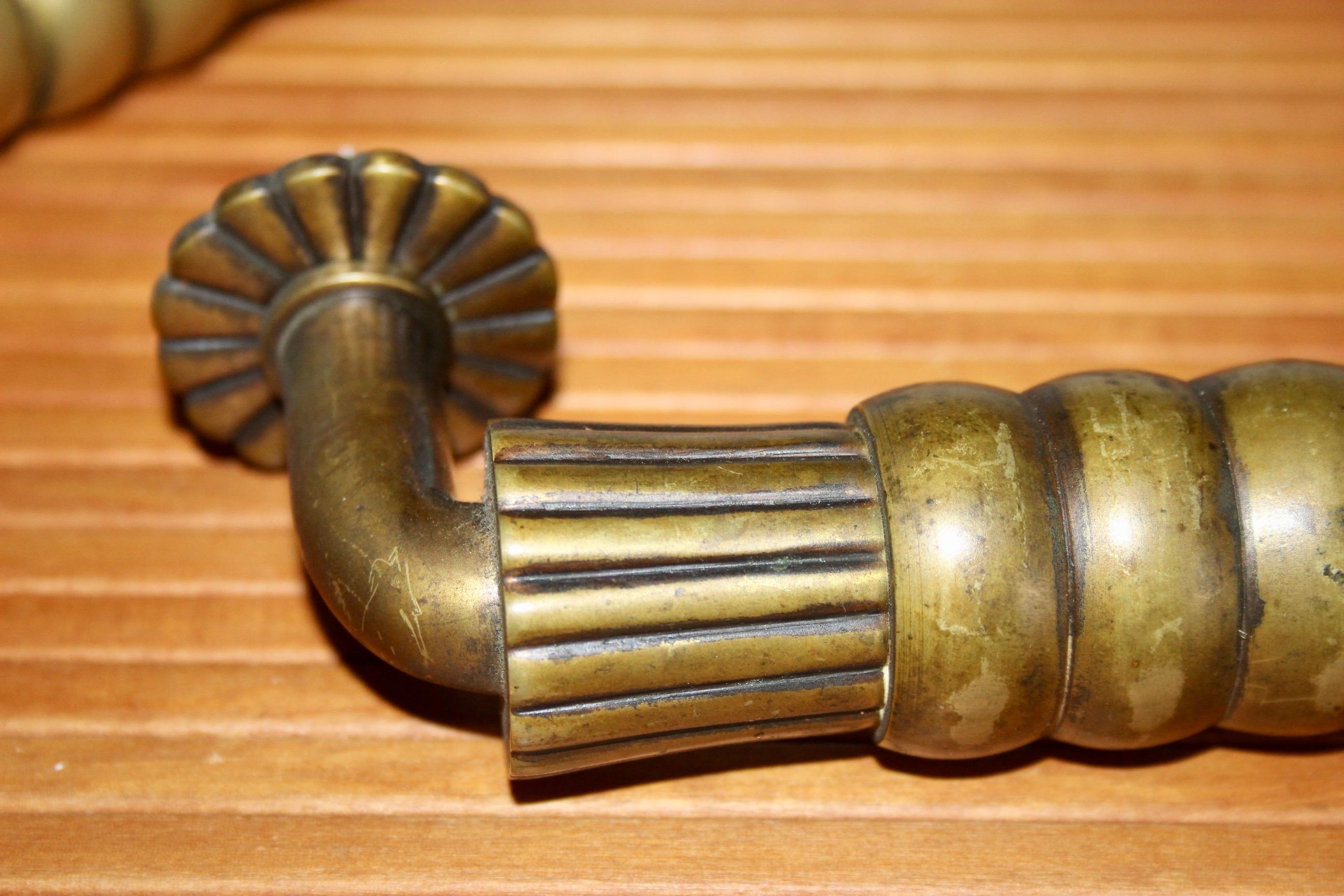 Bronzo Coppia di maniglie per porte in bronzo Art Deco in vendita