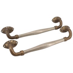 Pair of Art Deco Bronze Door Handles by the Famous Maker Vervloet of Brussels