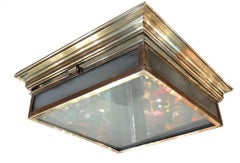 Pair of Art Deco Bronze Flush-Mount Fixtures, style Art Deco