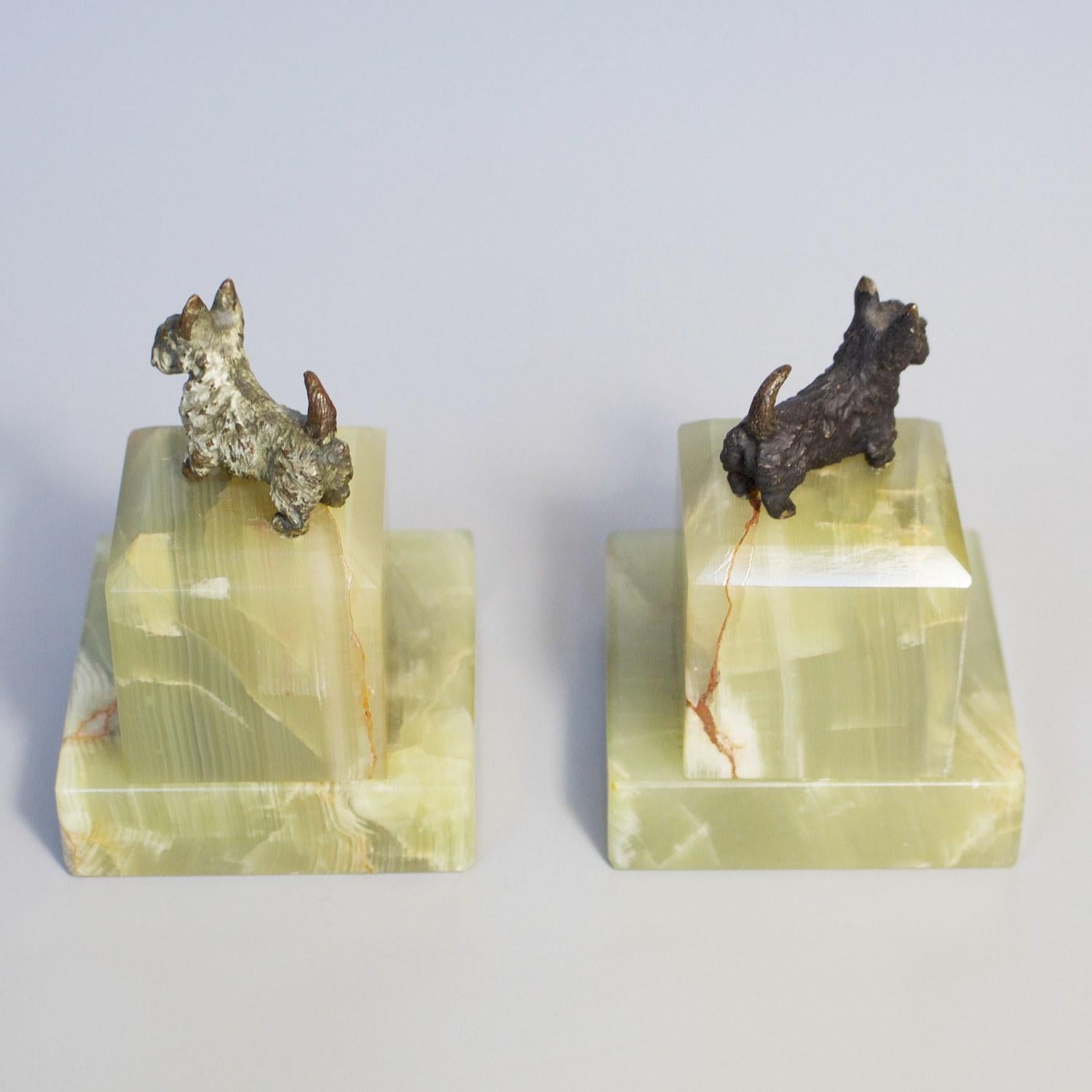 Mid-20th Century Pair of Art Deco Bronze Scottie Dog Bookends, circa 1930