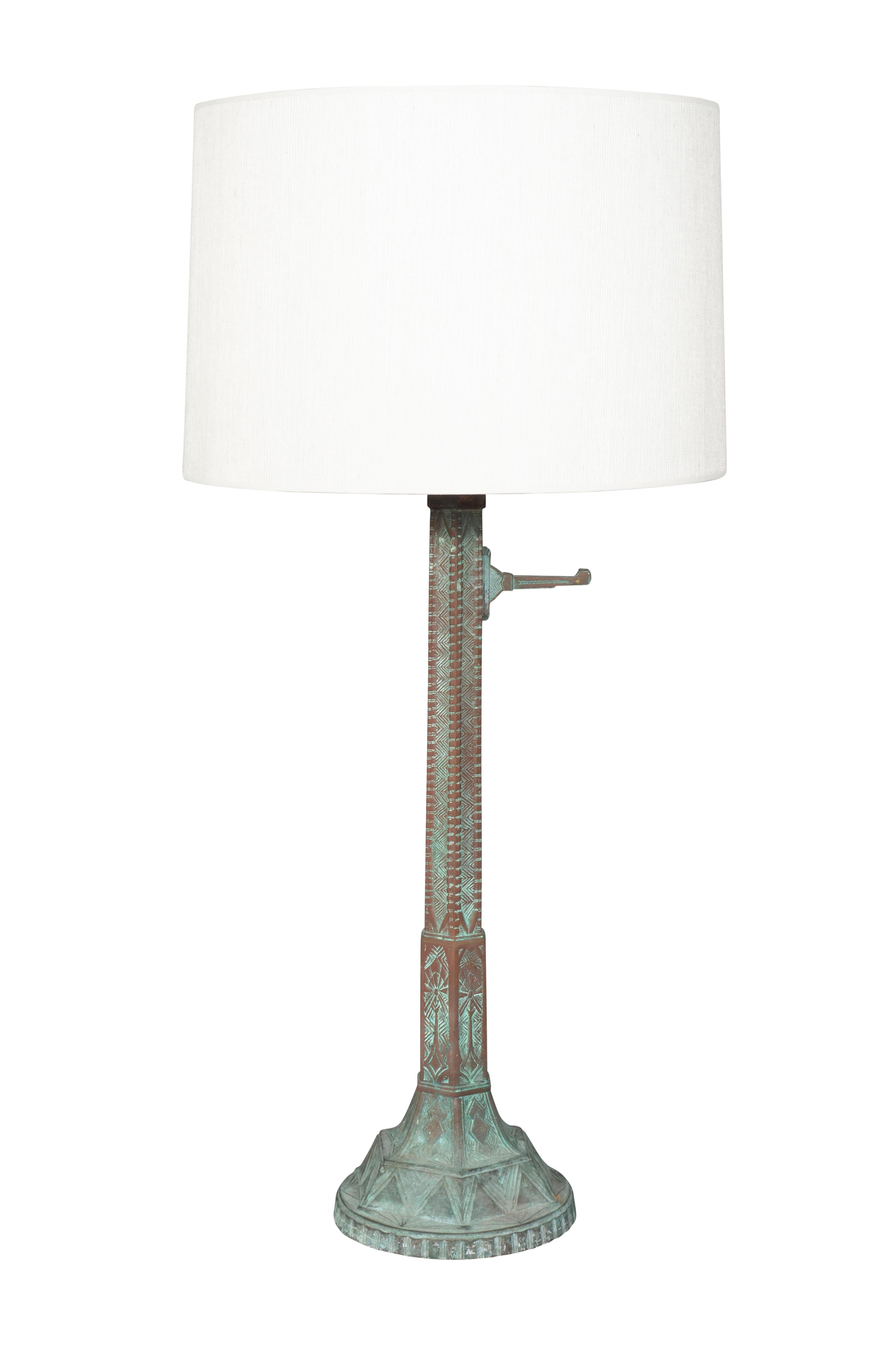 European Pair of Art Deco Bronze Table Lamps For Sale