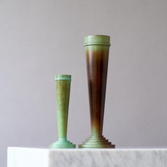 Pair of Art Deco Bronze Vases by Ystad Brons / Metall, Sweden, 1930s.