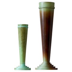 Pair of Art Deco Bronze Vases by Ystad Brons / Metall, Sweden, 1930s.