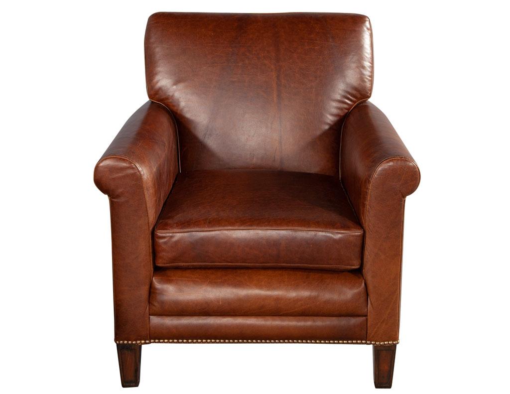saddle leather lounge chair