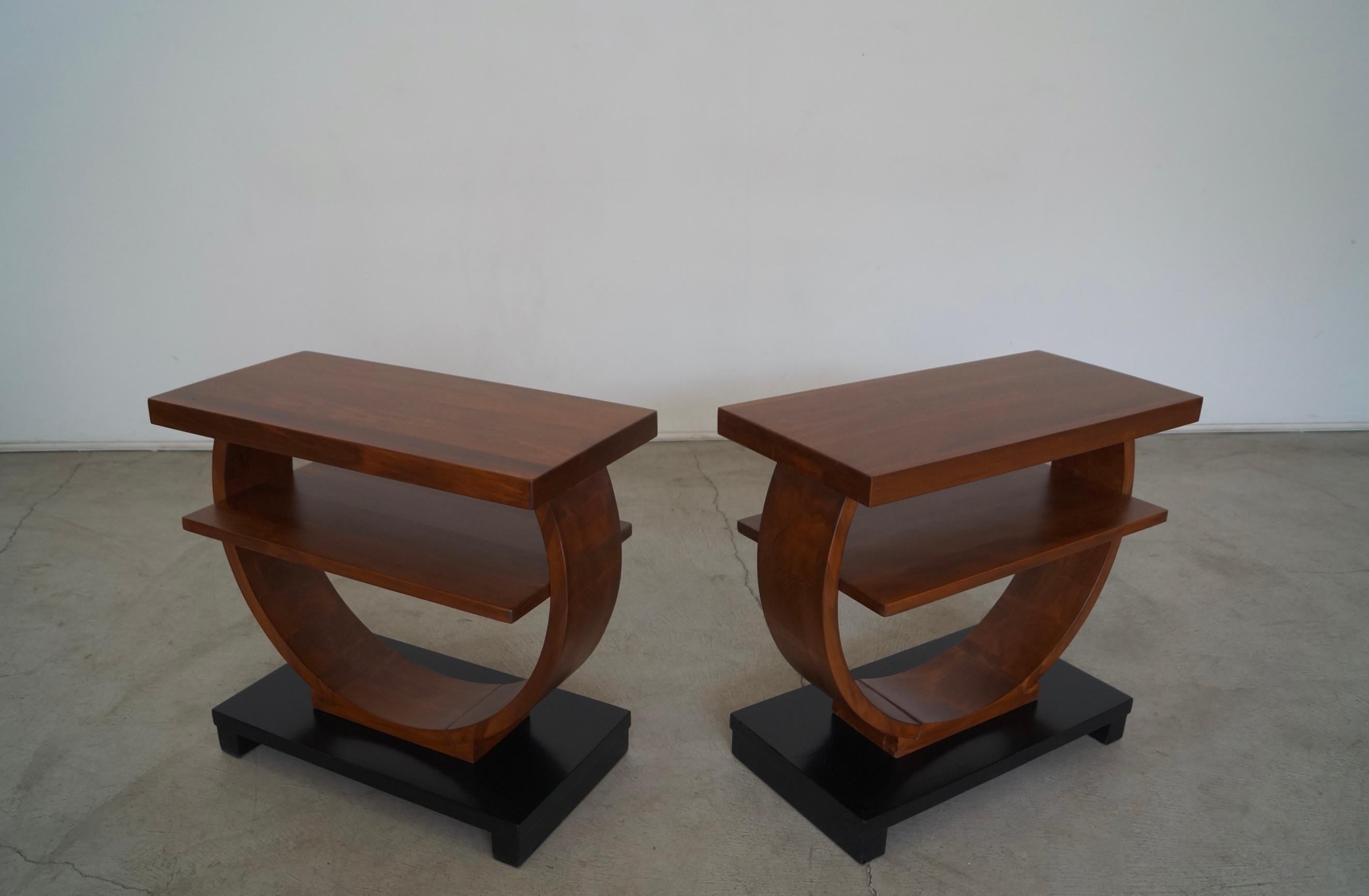 Pair of Art Deco Brown Saltman Side Tables 3