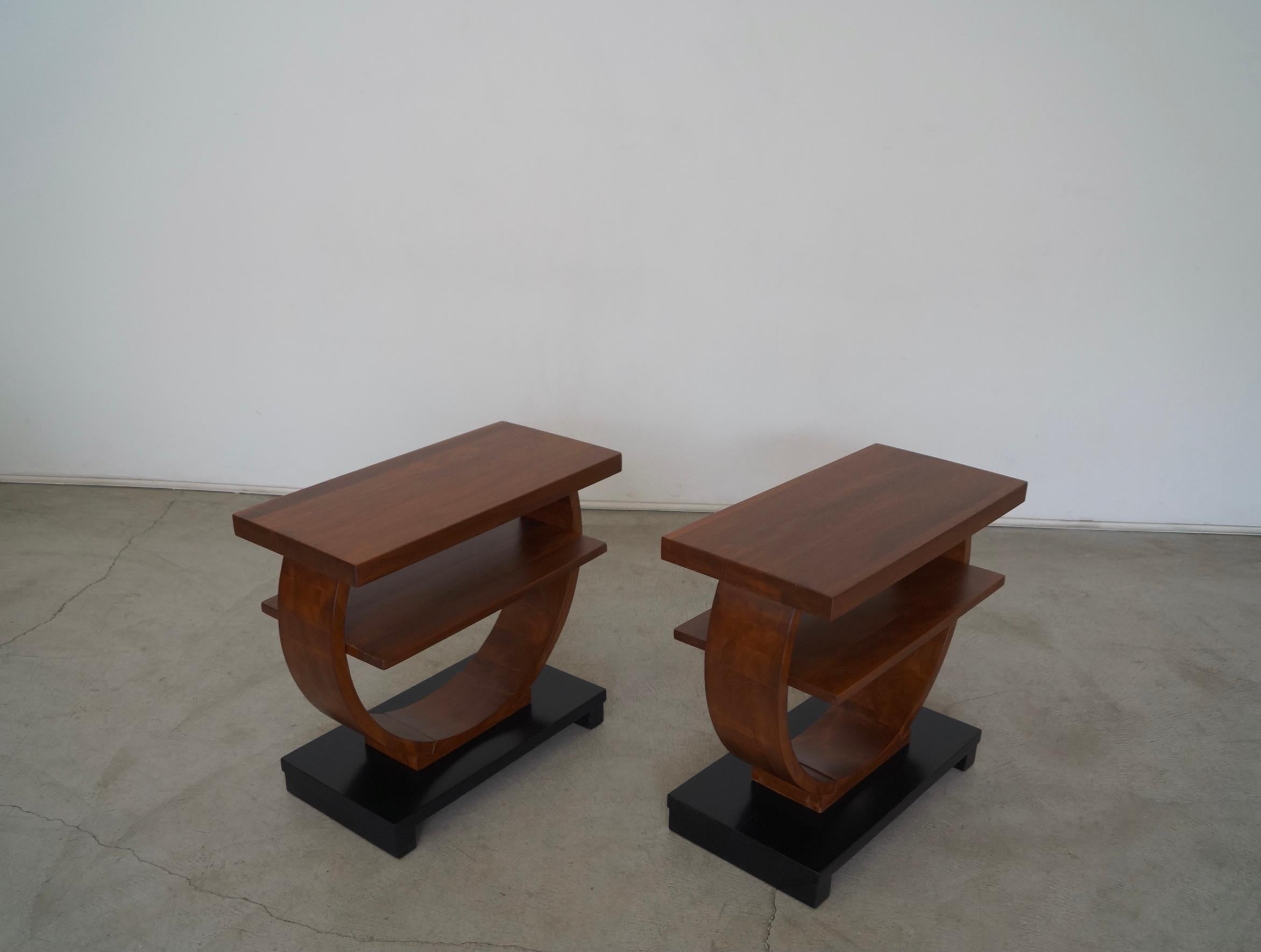 Pair of Art Deco Brown Saltman Side Tables 4