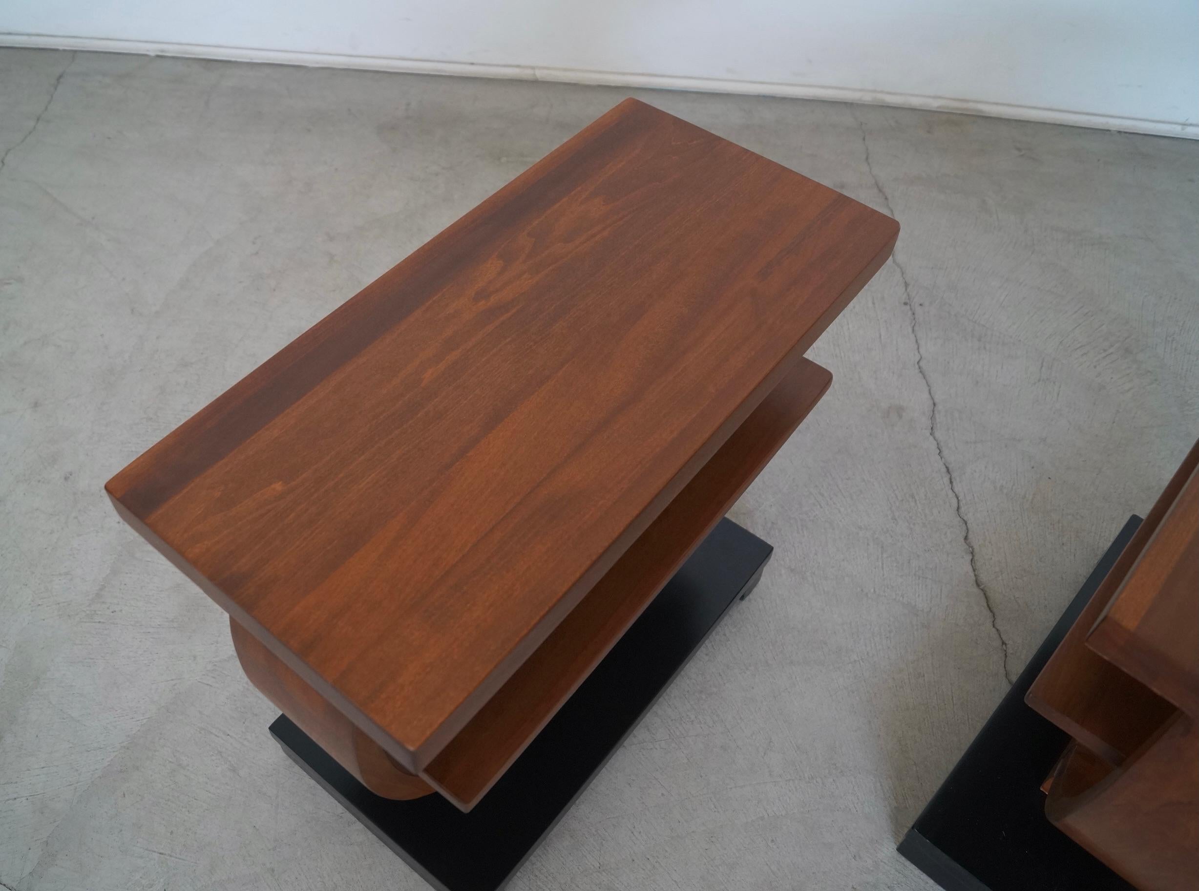 Pair of Art Deco Brown Saltman Side Tables 5