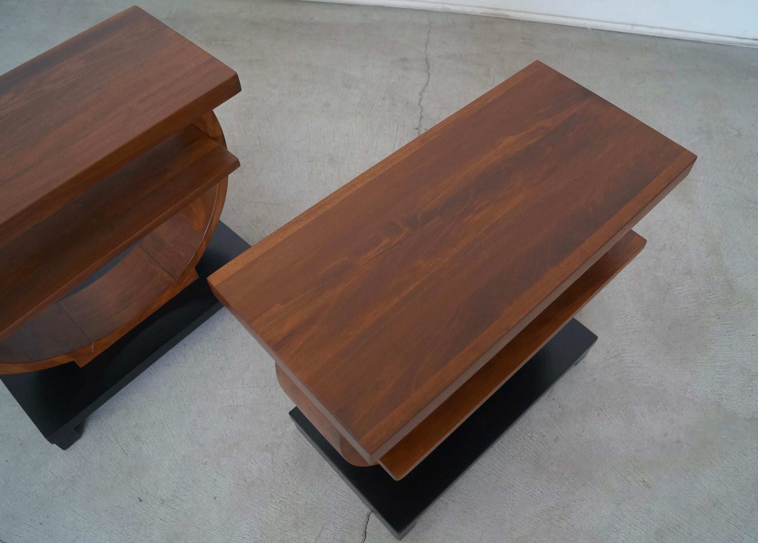 Pair of Art Deco Brown Saltman Side Tables 6