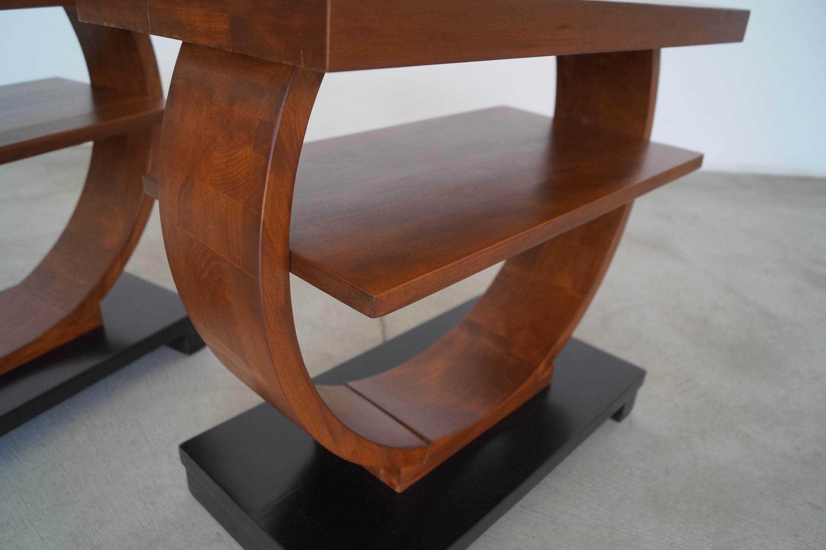 Pair of Art Deco Brown Saltman Side Tables 7