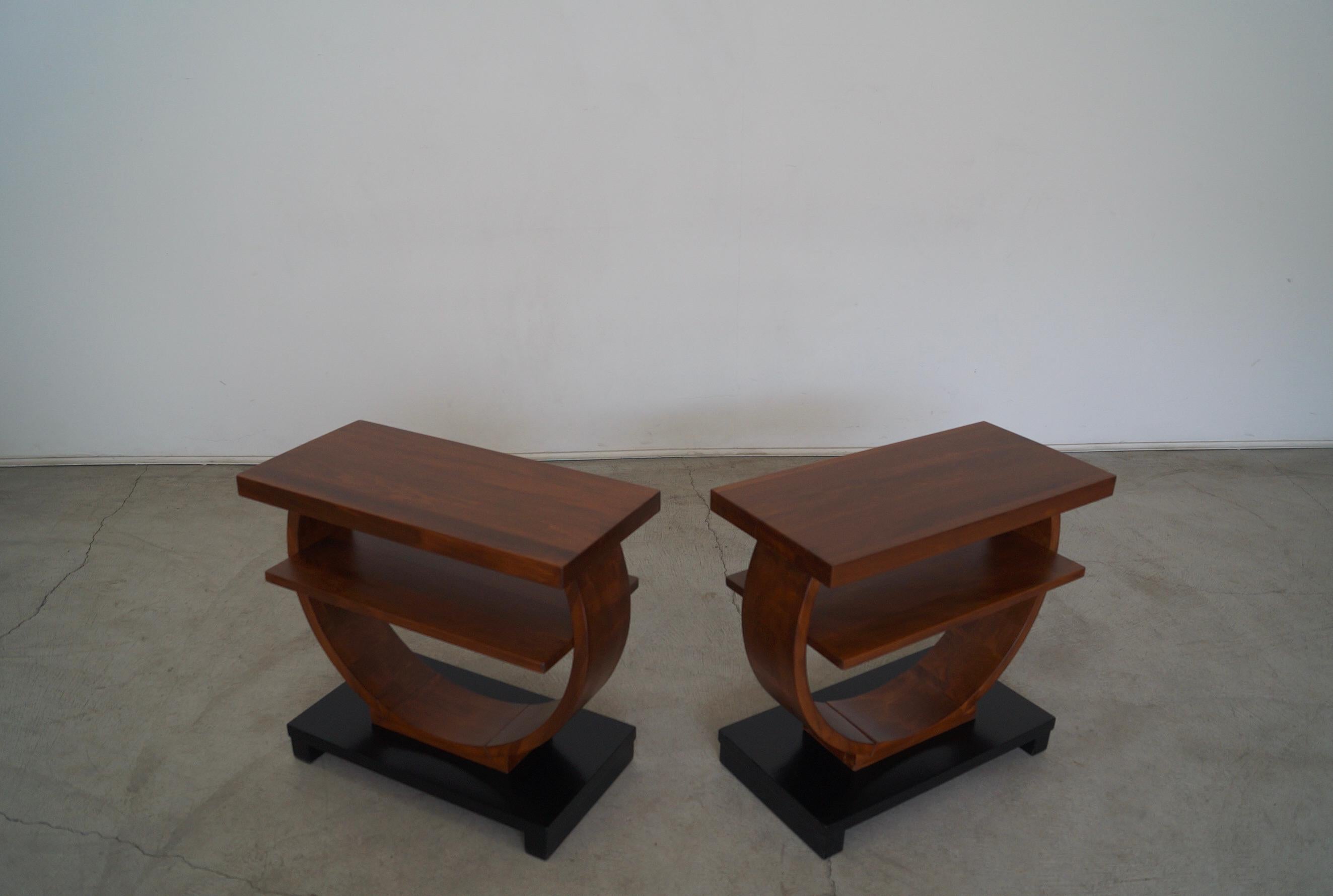 Pair of Art Deco Brown Saltman Side Tables 2