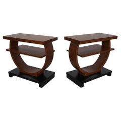 Pair of Art Deco Brown Saltman Side Tables