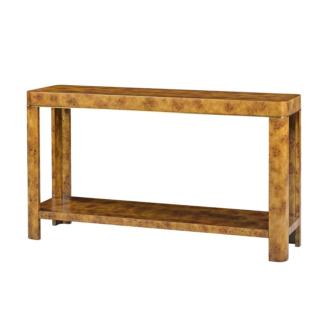 Pair of Art Deco Burl Console Tables For Sale 1