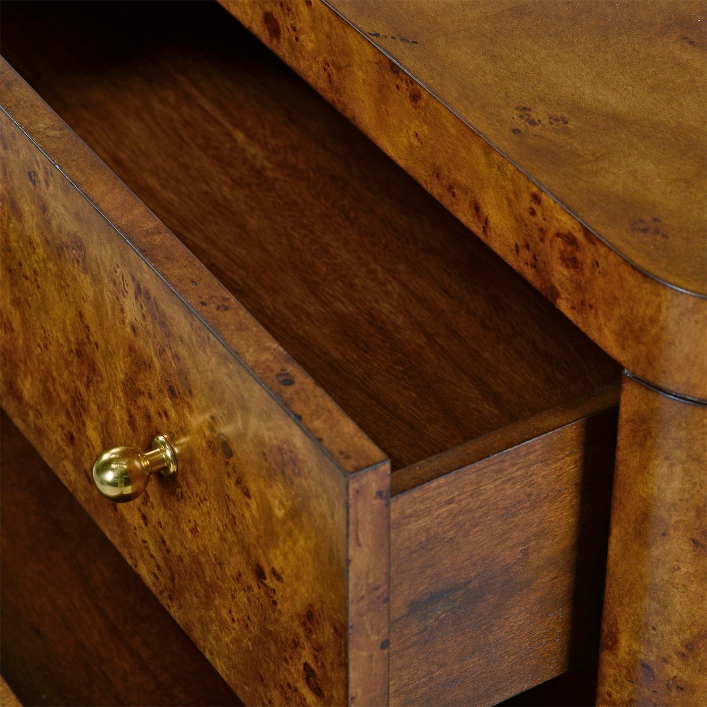Pair of Art Deco Burl Nightstands For Sale 5