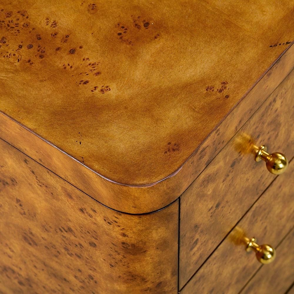 Pair of Art Deco Burl Nightstands For Sale 1