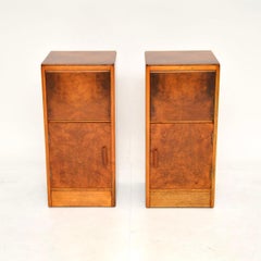 Pair of Art Deco Burr Walnut Bedside Cabinets