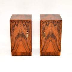Pair of Art Deco Burr Walnut Bedside Cabinets