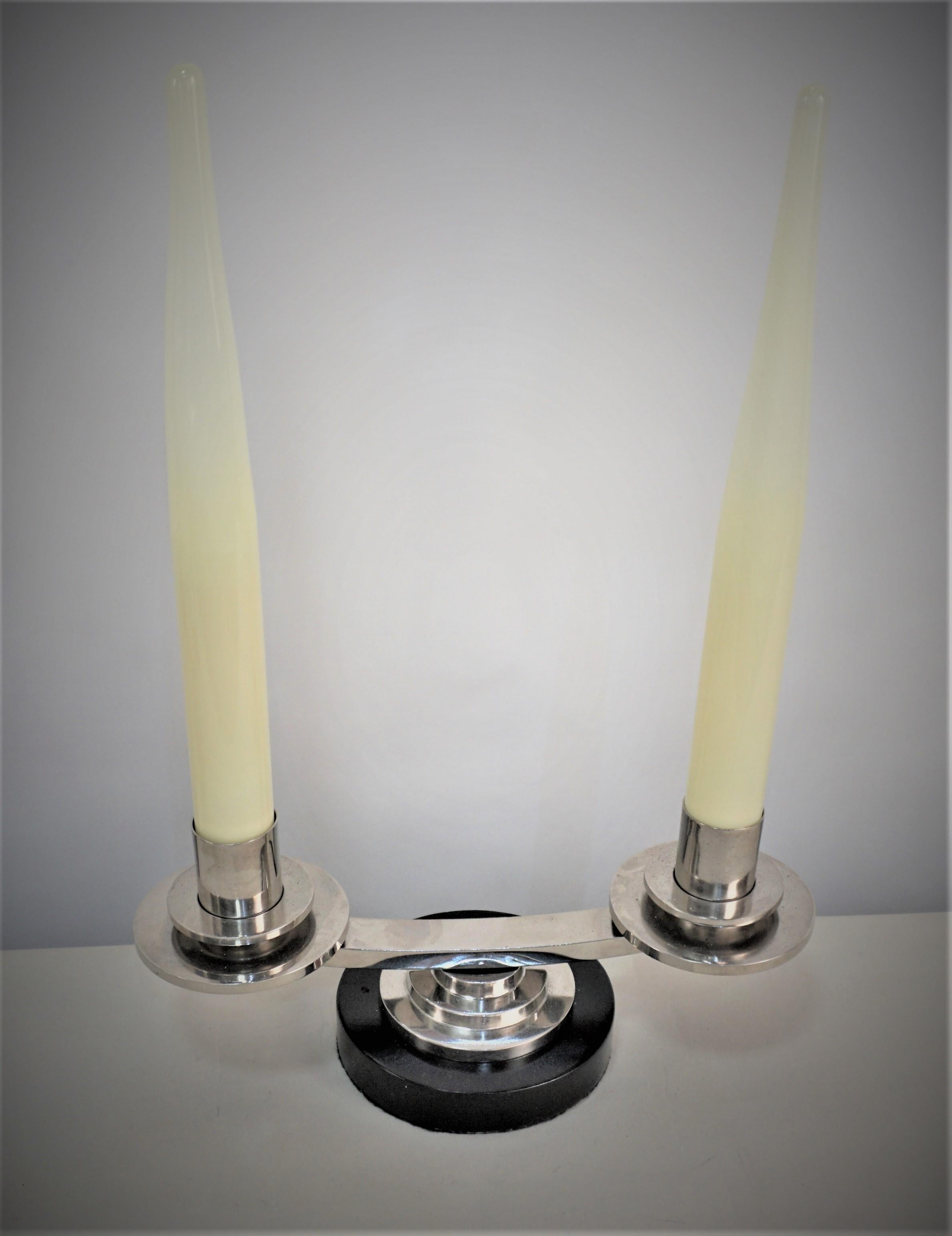 Pair of Art Deco Candelabra Tabel Lamp For Sale 1